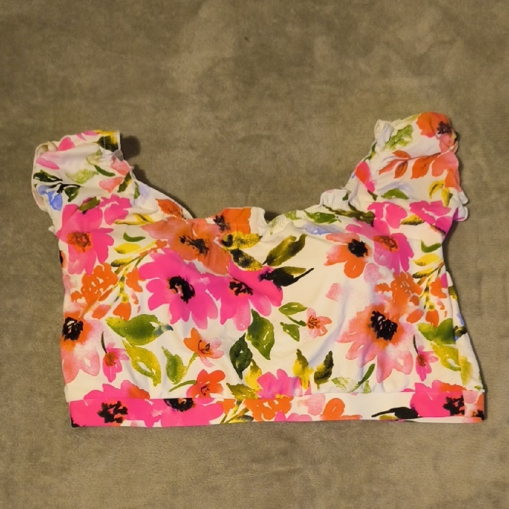 NWT Coral Reef | Vibrant Floral Ruffle Swim Blouse